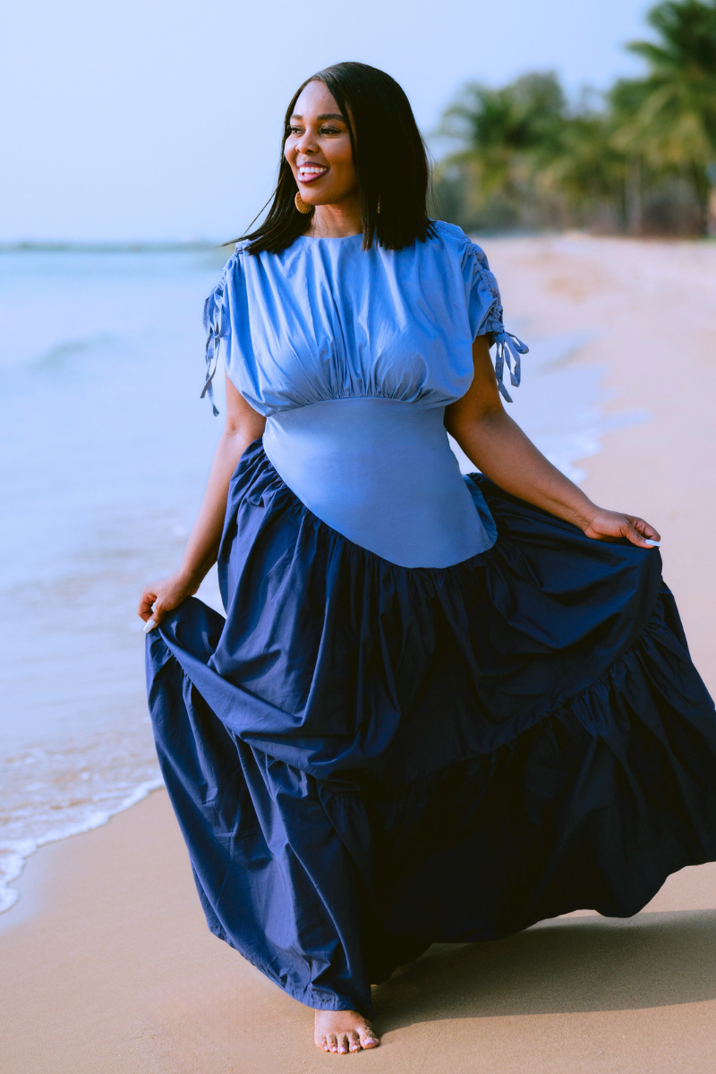 BAY COLOR-BLOCKED MAXI DRESS BAY COLOR-BLOCKED MAXI DRESS