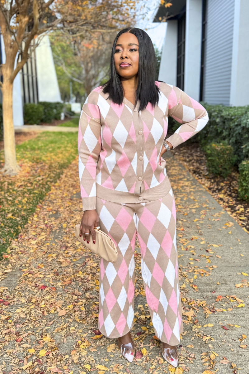 ARGYLE CARDIGAN SET