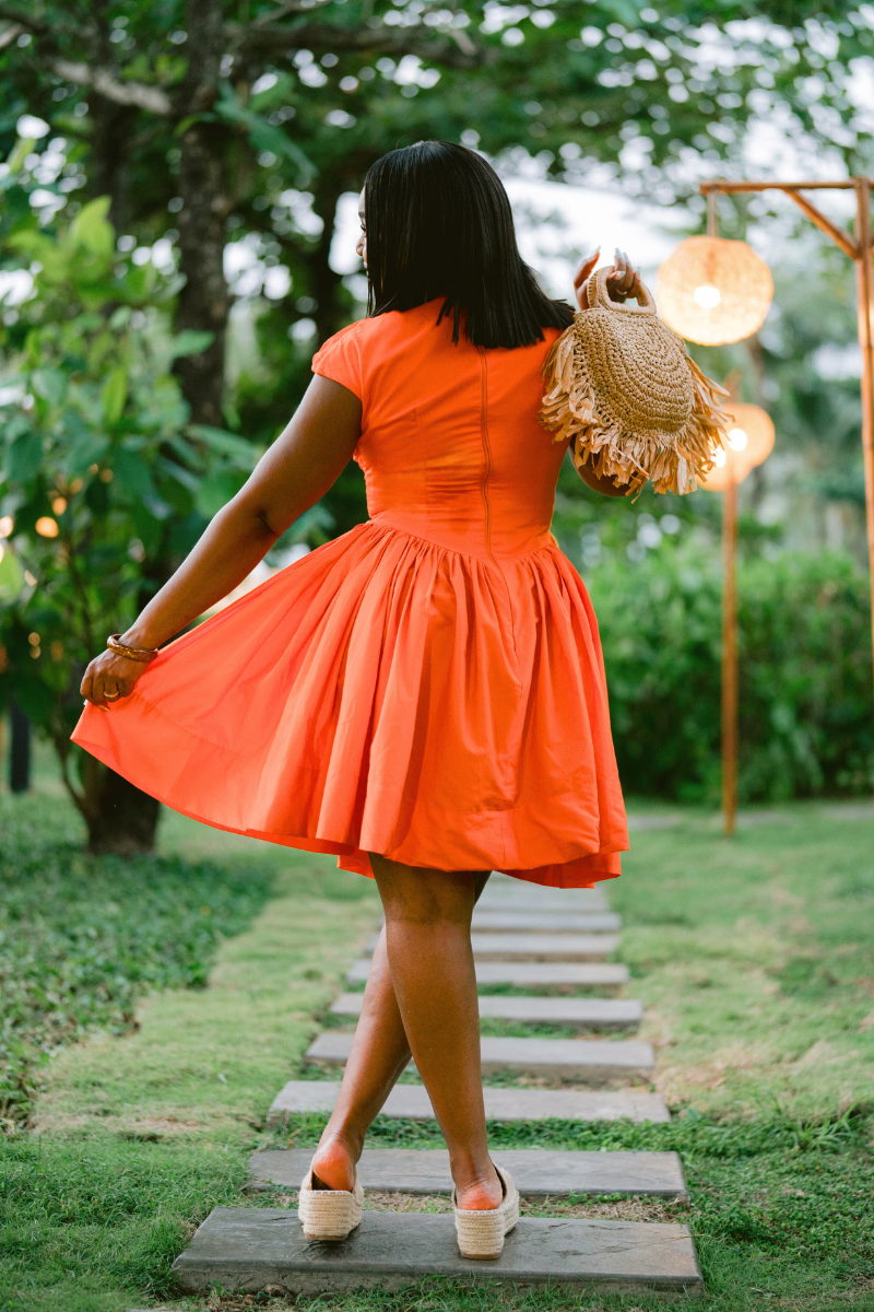 SUNSET STROLL RUCHE DRESS