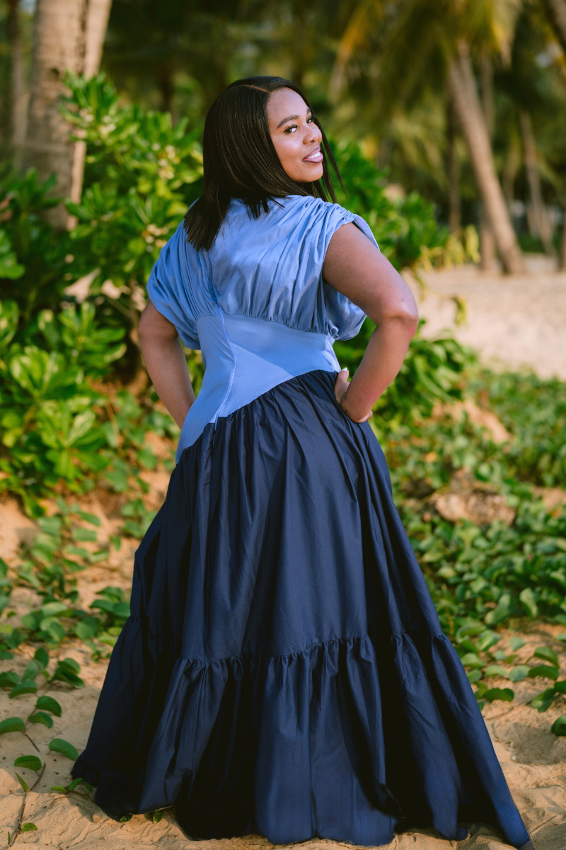 BAY COLOR-BLOCKED MAXI DRESS