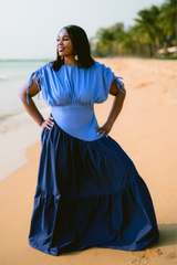 BAY COLOR-BLOCKED MAXI DRESS