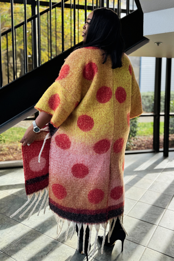 POLKA-DOT DUSTER CARDIGAN