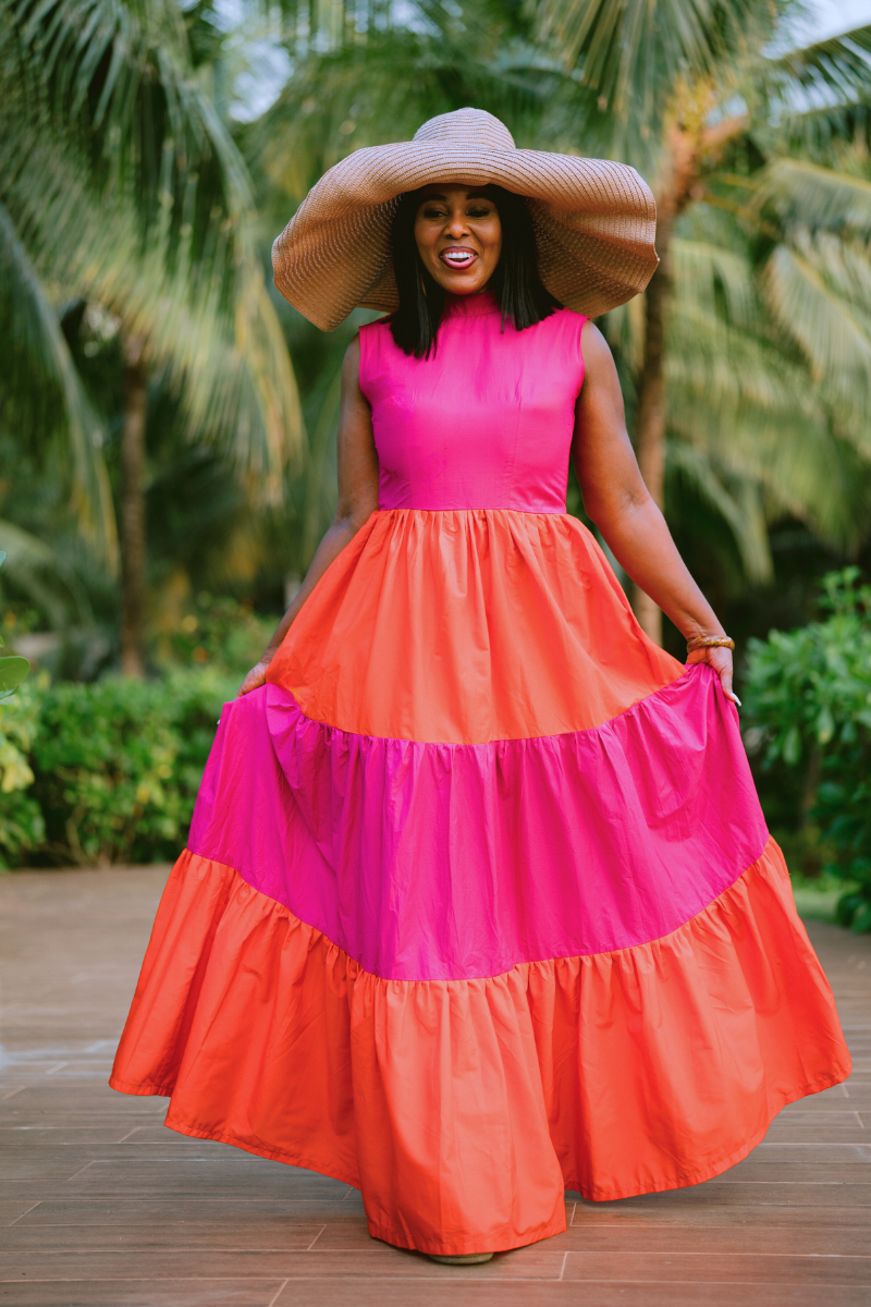 FLING TWO-TONED MAXI DRESS
