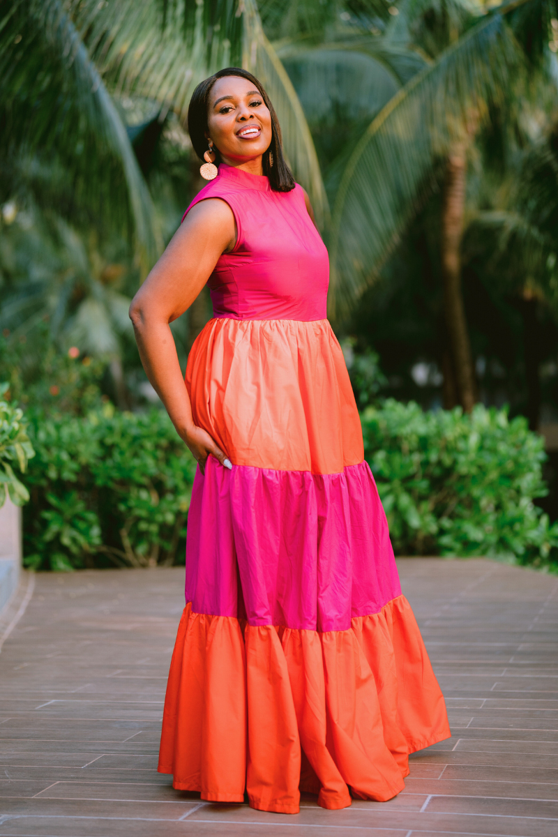 FLING TWO-TONED MAXI DRESS