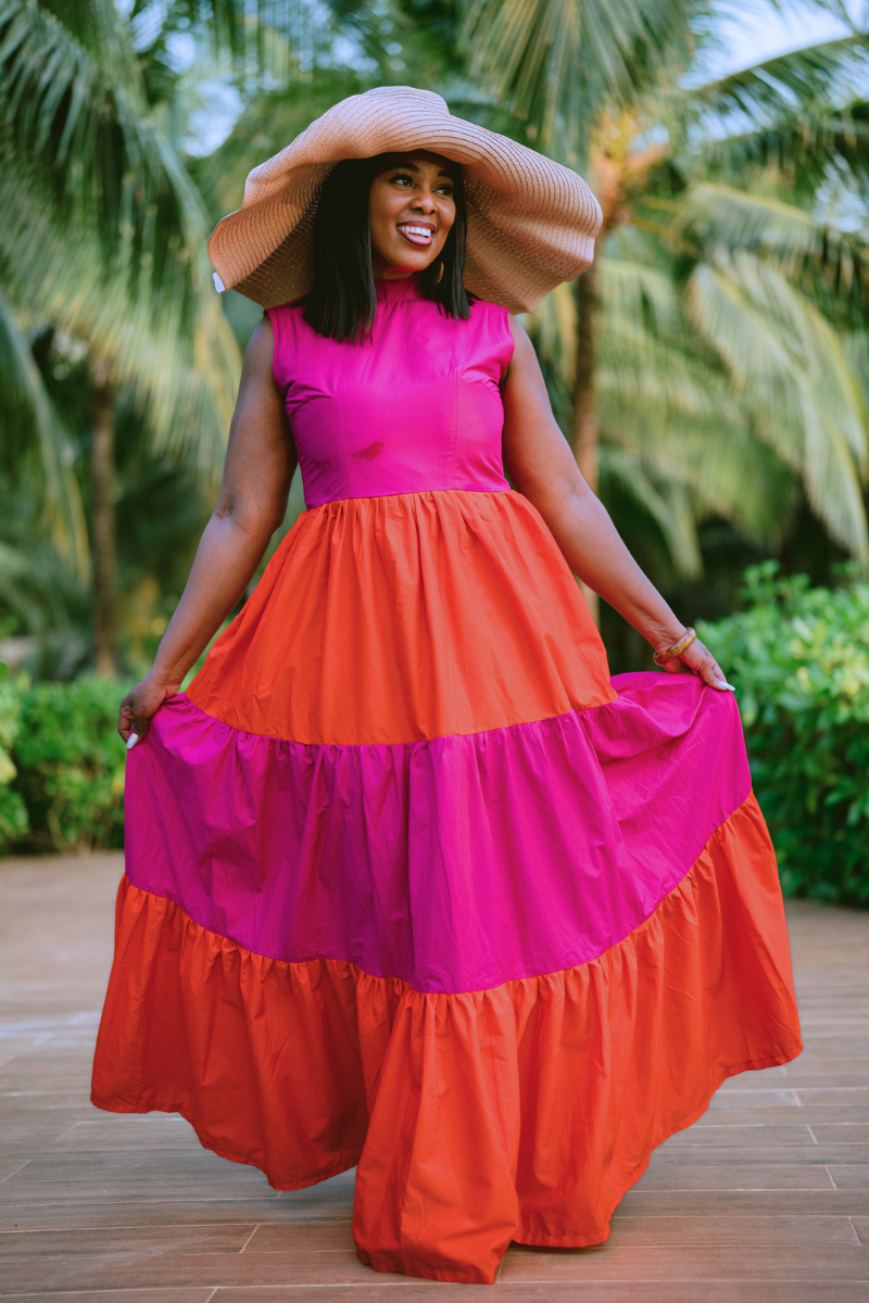 FLING TWO-TONED MAXI DRESS