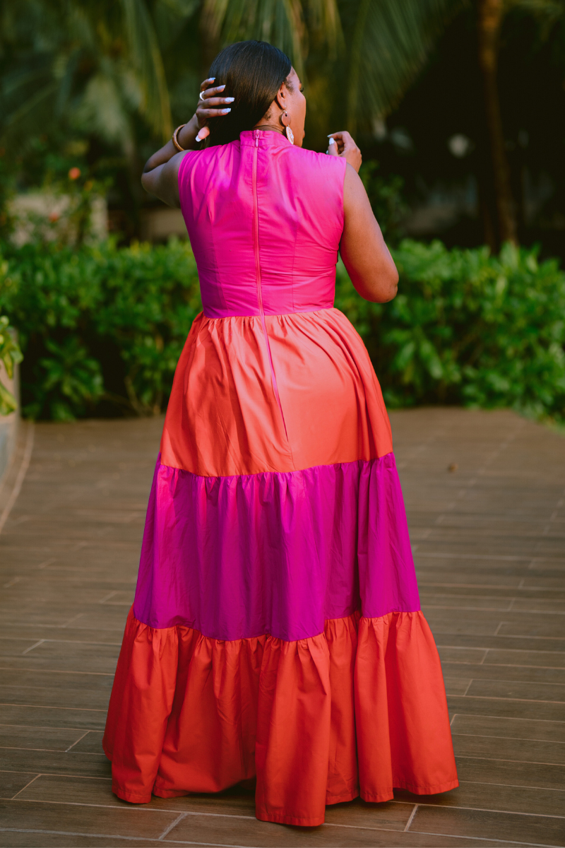 FLING TWO-TONED MAXI DRESS